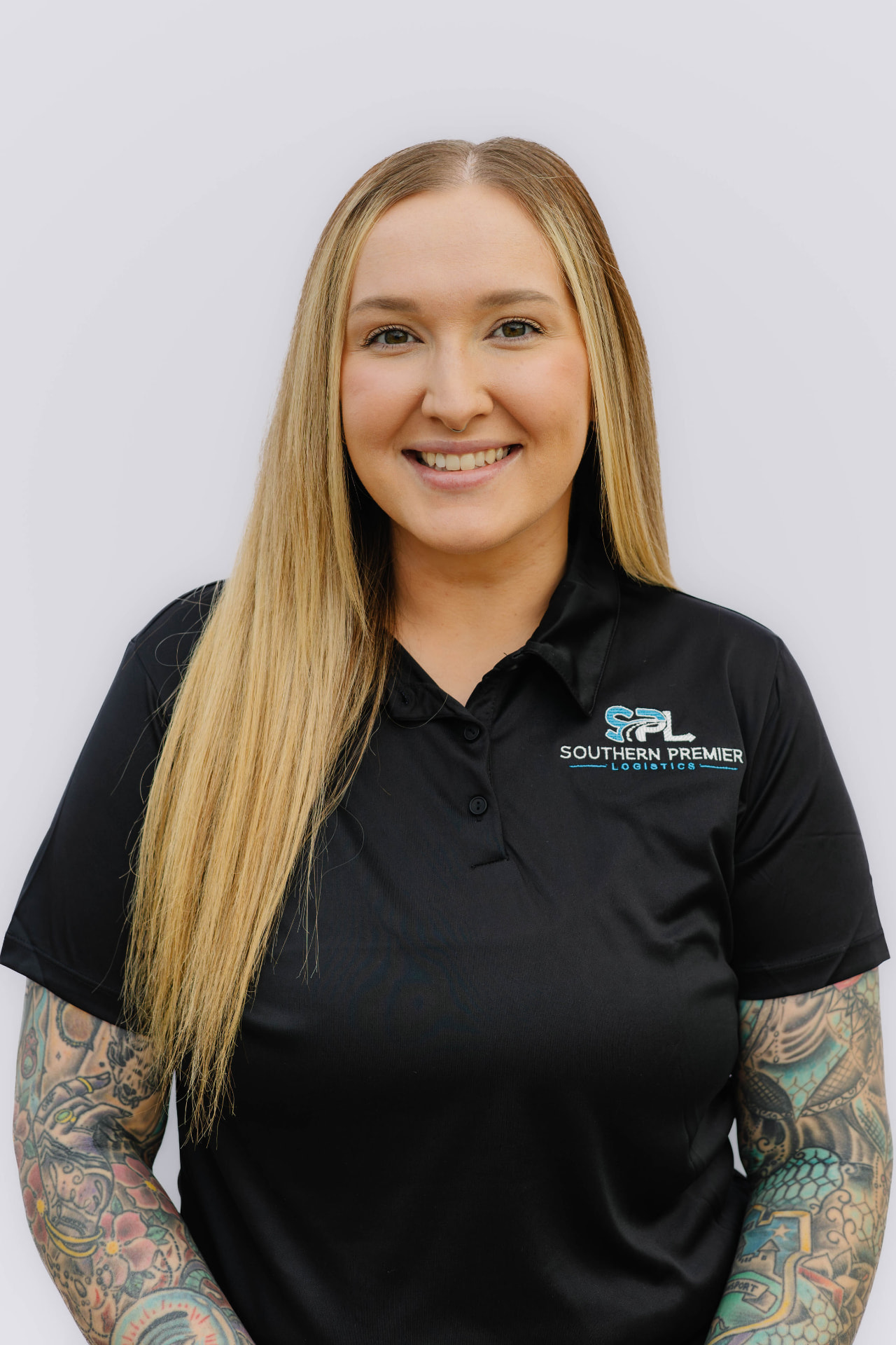 Alma Ponjevic, Administration and Operations at Southern Premier Logistics, wearing a company polo